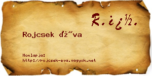 Rojcsek Éva névjegykártya