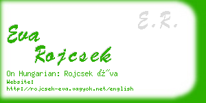 eva rojcsek business card